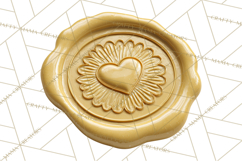 Easter Wax Seal Clipart, Bunny Chick Egg Floral Heart PNG Product Image 3