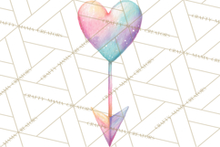 Watercolor Love Accents Clipart, Hearts, Envelopes Png Product Image 4