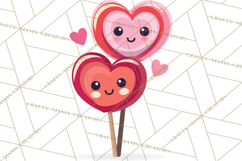 Valentine Kawaii Candies, Heart Sweets Clipart, Cute Candy Product Image 4