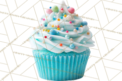 Birthday Cupcakes PNG, Colorful Cupcake Clipart, Sprinkles Product Image 4