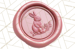 Easter Wax Seal Clipart, Bunny Chick Egg Floral Heart PNG Product Image 4