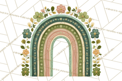 St Patricks Patterned Rainbow PNG, Boho Shamrock Clipart Product Image 4