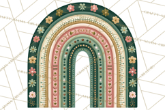 St Patricks Patterned Rainbow PNG, Boho Shamrock Clipart Product Image 5