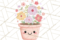 Anthropomorphic Spring Objects Clipart, Cute Kawaii Plants Product Image 5