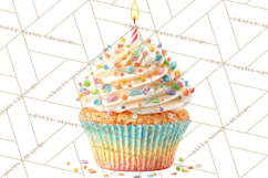 Birthday Cupcakes PNG, Colorful Cupcake Clipart, Sprinkles Product Image 5