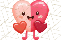 Valentine Kawaii Candies, Heart Sweets Clipart, Cute Candy Product Image 5