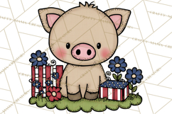 Patriotic Farm Animals Clipart, Whimsical Red White Blue Product Image 5