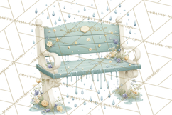 Rainy Day Clipart, Spring Rain Mini World PNG, Tiny Animal Product Image 2