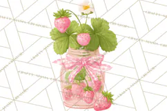 Strawberry Garden Clipart, Cute Strawberry Gardening Png Product Image 2