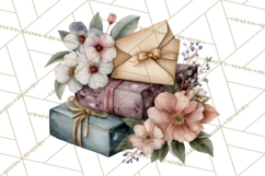 Romantic Letter Clipart, Love Notes Clip Art PNG, Floral Product Image 3