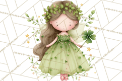 St Patrick’s Day Fairies Clipart, Miniature Irish Fairy Png Product Image 3