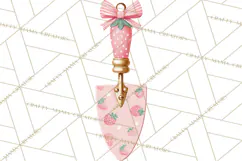 Strawberry Garden Clipart, Cute Strawberry Gardening Png Product Image 3