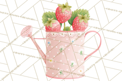 Strawberry Garden Clipart, Cute Strawberry Gardening Png Product Image 4