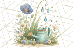 Rainy Day Clipart, Spring Rain Mini World PNG, Tiny Animal Product Image 4