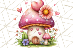 Valentine Mini World, Heart Mushroom Forest, Fairy Love Png Product Image 4