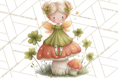 St Patrick’s Day Fairies Clipart, Miniature Irish Fairy Png Product Image 4