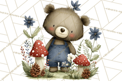 Patriotic Woodland Clipart, Whimsical Red White Blue Forest Product Image 5