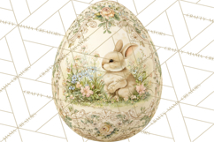 Elegant Easter Bunny Clipart PNG, Spring Easter Egg Clip Art Product Image 5