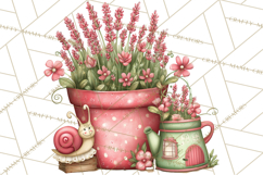 Cozy Cottage Garden Clipart, Pastel Flowers, Garden Tools Product Image 5