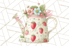 Strawberry Garden Clipart, Cute Strawberry Gardening Png Product Image 2