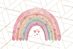 Valentine Boho Rainbow Clipart, Romantic Heart Rainbows PNG Product Image 4