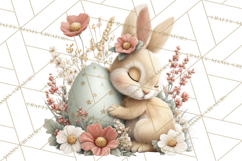 Easter Bunny Clipart PNG, Baby Bunnies in Pastel Garden Product Image 4