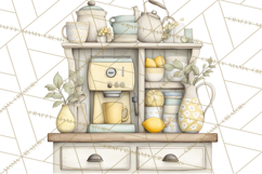 Farmhouse Lemon Kitchen Clipart, Lemon Kitchen Appliances Product Image 4