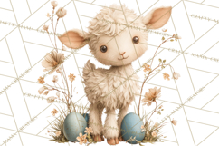 French Vintage Easter Bunny Clipart PNG, Soft Pastel Easter Product Image 4