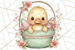 Easter Baby Animals in Baskets Clipart, Cute Lambs Png Product Image 4