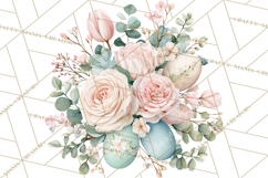 Easter Floral Clipart, Watercolor Spring Flowers Png Product Image 4
