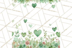 Watercolor Corner &amp; Border Clipart, Floral Frames, Heart Png Product Image 4