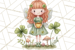 St Patrick’s Day Fairies Clipart, Miniature Irish Fairy Png Product Image 3