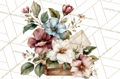 Romantic Letter Clipart, Love Notes Clip Art PNG, Floral Product Image 3