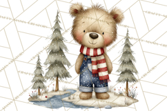 Patriotic Woodland Clipart, Whimsical Red White Blue Forest Product Image 4
