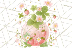 Strawberry Garden Clipart, Cute Strawberry Gardening Png Product Image 4