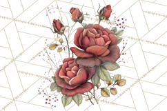 Moody Romantic Grunge PNG, Deep Red Lace Clipart, Gothic Product Image 5