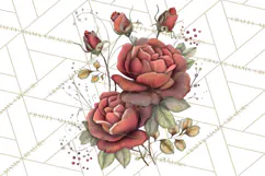 Moody Romantic Grunge PNG, Deep Red Lace Clipart, Gothic Product Image 5