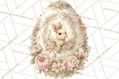 Elegant Easter Bunny Clipart PNG, Spring Easter Egg Clip Art Product Image 5