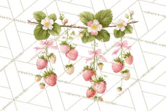 Strawberry Garden Clipart, Cute Strawberry Gardening Png Product Image 3