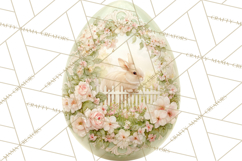 Elegant Easter Bunny Clipart PNG, Spring Easter Egg Clip Art Product Image 3