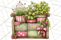 Cozy Cottage Garden Clipart, Pastel Flowers, Garden Tools Product Image 3