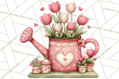 Cozy Cottage Garden Clipart, Pastel Flowers, Garden Tools Product Image 5