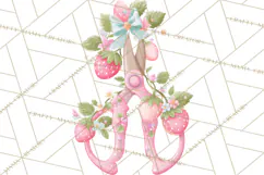 Strawberry Garden Clipart, Cute Strawberry Gardening Png Product Image 5
