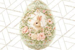 Elegant Easter Bunny Clipart PNG, Spring Easter Egg Clip Art Product Image 5