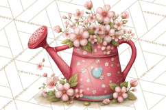 Cozy Cottage Garden Clipart, Pastel Flowers, Garden Tools Product Image 2