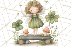 St Patrick’s Day Fairies Clipart, Miniature Irish Fairy Png Product Image 2