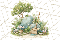 Rainy Day Clipart, Spring Rain Mini World PNG, Tiny Animal Product Image 3