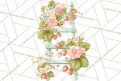 Strawberry Garden Clipart, Cute Strawberry Gardening Png Product Image 3