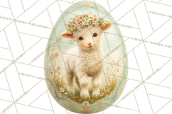 Elegant Easter Bunny Clipart PNG, Spring Easter Egg Clip Art Product Image 4