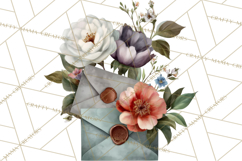 Romantic Letter Clipart, Love Notes Clip Art PNG, Floral Product Image 4